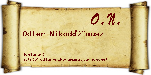 Odler Nikodémusz névjegykártya